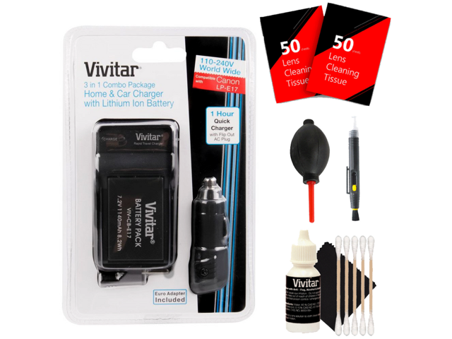 Vivitar Rechargeable Replacement Battery Canon LP-E17 Ultimate Kit for Canon 750D 760D 8000D