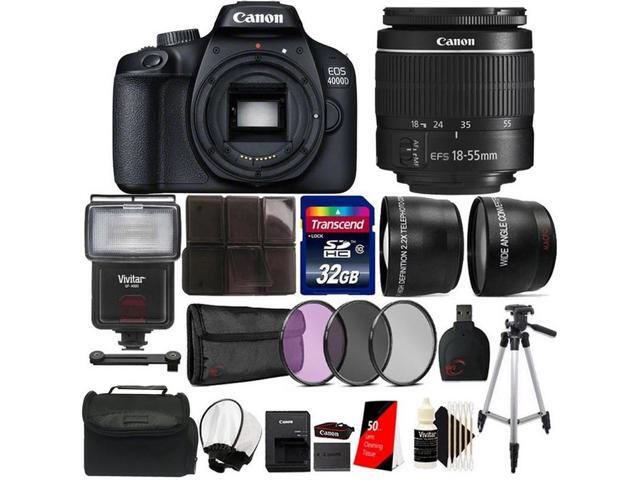 Canon EOS 4000D 18MP Wi-Fi / NFC DSLR Camera with 18-55mm lens + SF-4000 Ultimate Accessory Kit