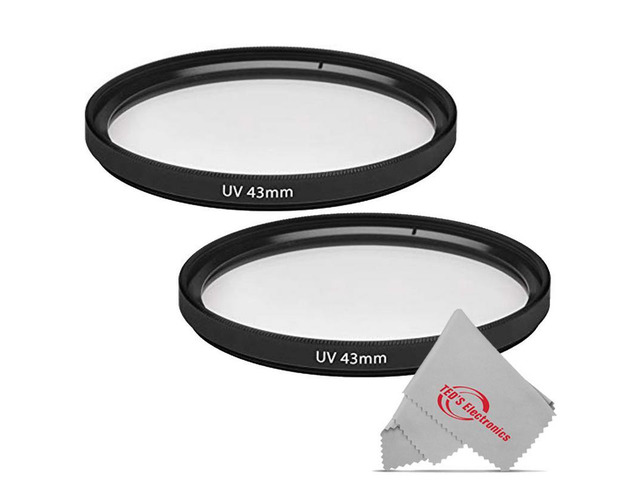 Two Pcs 43MM UV Ultraviolet Haze Glass Protective Filter for Canon EF-M 22mm 28mm STM Lens