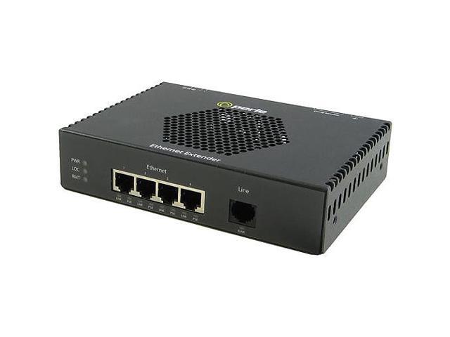 Perle 06004704 eXP-4S110E-RJ - Fast Ethernet Stand-Alone PoE Ethernet Extender - 4 port 10/100Base-TX (RJ-45) . RJ45 Interlink (
