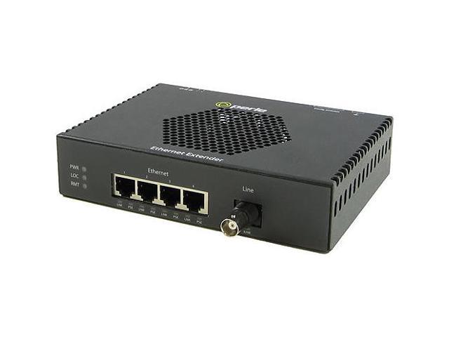 Perle 06004890 eXP-4S110E-BNC-XT - Fast Ethernet Stand-Alone Industrial Temperature PoE Ethernet Extender - 4 port 10/100Base-TX