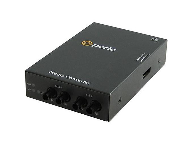 Perle 05060074 S-100MM-S2ST40 - Fast Ethernet Fiber to Fiber Stand-Alone Media Converter 100BASE-FX 1310nm multimode (ST) [2 km/