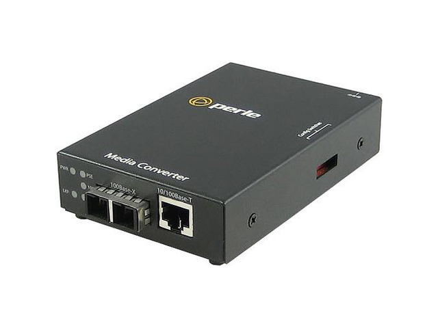Perle 05085014 S-110PP-M2SC2 - 10/100 Fast Ethernet Stand-Alone Media and Rate Converter with PoE+ ( PoEP ) Power Sourcing. 10/1