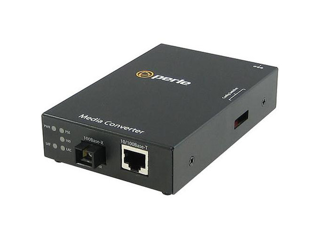 Perle 05085114 S-110PP-S1SC20U - 10/100 Fast Ethernet Stand-Alone Media and Rate Converter with PoE+ ( PoEP ) Power Sourcing. 10