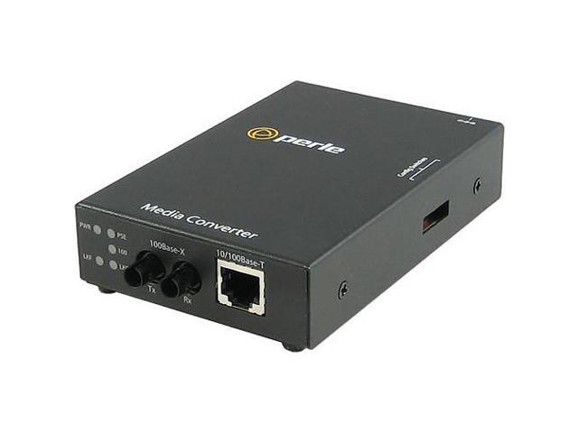 Perle 05090310 S-110PP-M2ST2-XT - 10/100 Fast Ethernet Stand-Alone Industrial Temperature Media Rate Converter with PoE+ ( PoEP