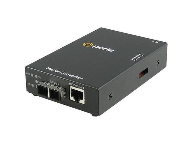 Perle 05090320 S-110PP-S2SC20-XT - 10/100 Fast Ethernet Stand-Alone Industrial Temperature Media Rate Converter with PoE+ ( PoEP