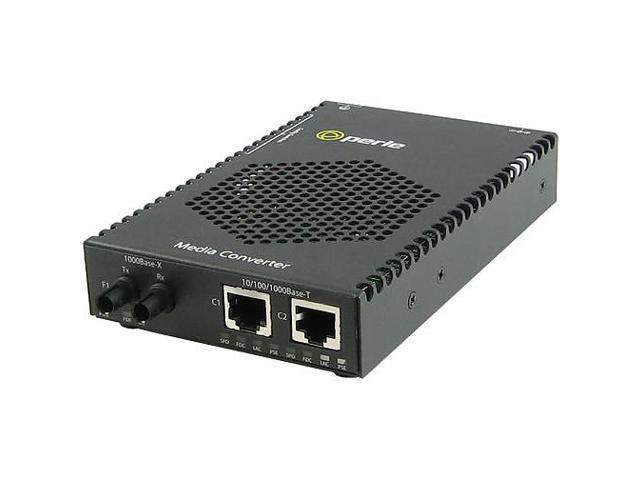 Perle 05082034 S-1110DP-M2ST05 - 10/100/1000 Gigabit Ethernet Stand-Alone Media Rate Converter with PoE Power Sourcing. Dual 10/