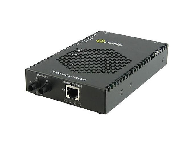Perle 05090510 S-1110P-M2ST05-XT - 10/100/1000 Gigabit Ethernet Stand-Alone Industrial Temperature Media Rate Converter with PoE