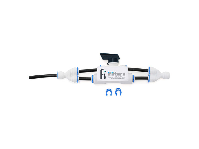 iFilters Reverse Osmosis RO Flush Kit Valve for 100 GPD RO System, 1/4' QC Ports