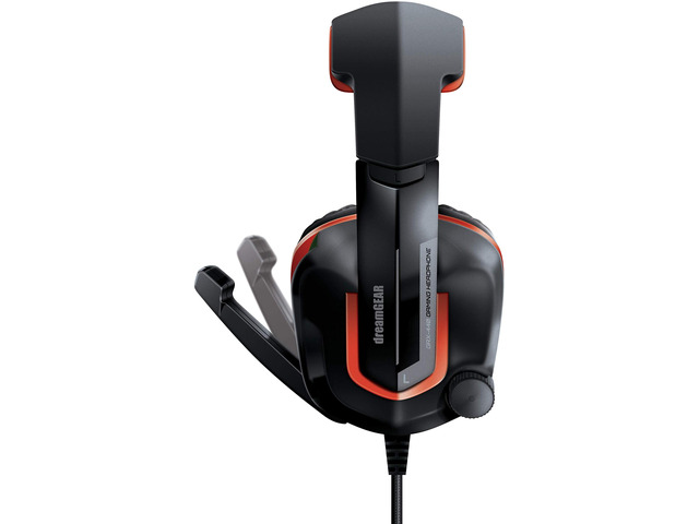 dreamGEAR GRX-440 Wired High Performance Headset + Mic and Volume Controls for Nintendo Switch, PS4, and Xbox One - Red/Black