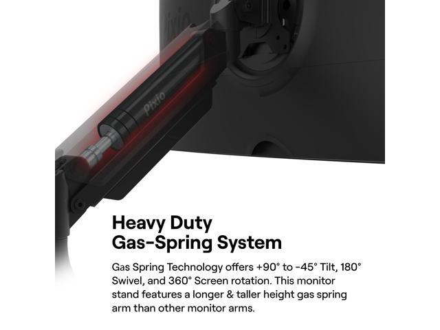 Pixio PS2D Heavy-duty Gas Spring Fully Adjustable Universal Mount 100x100mm 75x75mm Premium Dual Monitor Desk Mount, Supports two monitors up to...