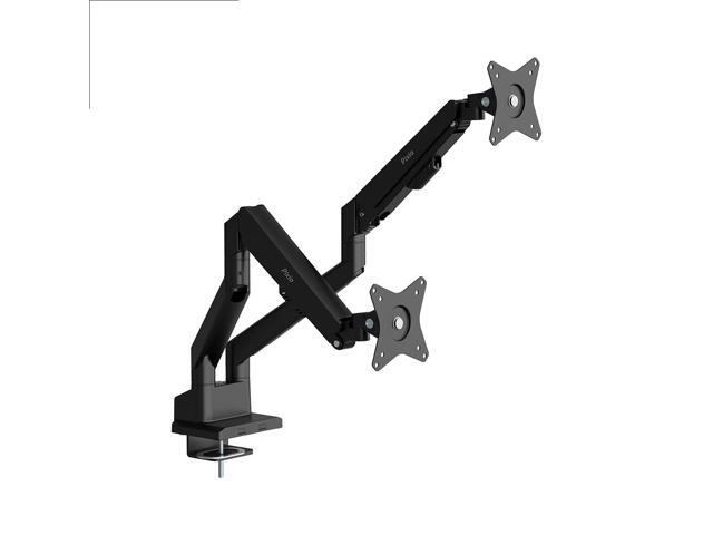 Pixio PS1D Wave Black Dual Monitor Arm Stand Desk Mount - Fits up to 32 inch Monitors and up to 19.8lbs, VESA Compatibility and Integrated Cable...