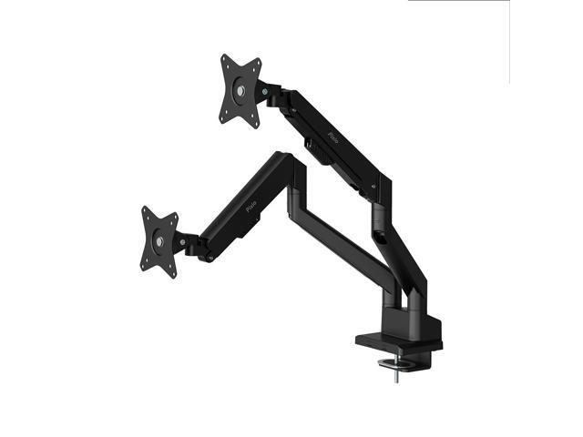 Pixio PS1D Wave Black Dual Monitor Arm Stand Desk Mount - Fits up to 32 inch Monitors and up to 19.8lbs, VESA Compatibility and Integrated Cable...