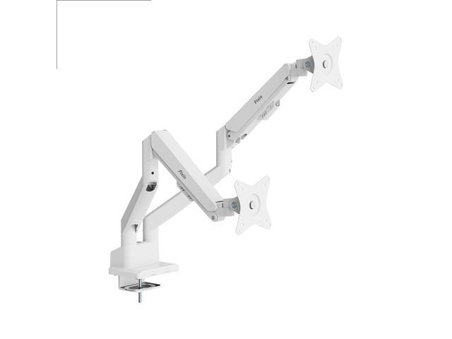 Pixio PS1D Wave White Dual Monitor Arm Stand Desk Mount - Fits up to 32 inch Monitors and up to 19.8lbs, VESA Compatibility and Integrated Cable...
