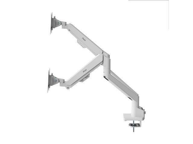 Pixio PS1D Wave White Dual Monitor Arm Stand Desk Mount - Fits up to 32 inch Monitors and up to 19.8lbs, VESA Compatibility and Integrated Cable...