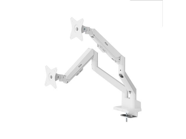 Pixio PS1D Wave White Dual Monitor Arm Stand Desk Mount - Fits up to 32 inch Monitors and up to 19.8lbs, VESA Compatibility and Integrated Cable...