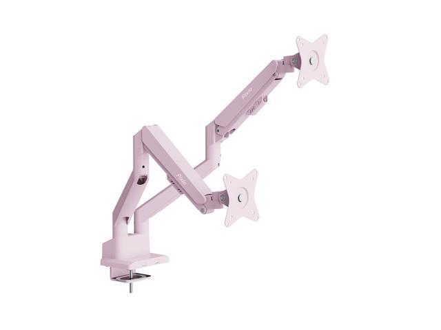 Pixio PS1D Wave Pink Dual Monitor Arm Stand Desk Mount - Fits up to 32 inch Monitors and up to 19.8lbs, VESA Compatibility and Integrated Cable...