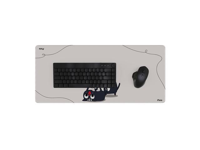 Pixio Mouse Pads - 36 x 16 inch XXL Playful Cats (center) Beige Multifunctional Large Desk Mats for Gaming, Office, Desktop Anti-slip Waterproof...