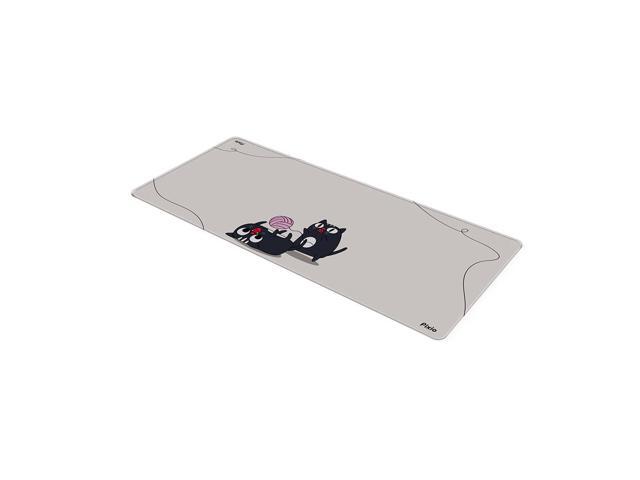 Pixio Mouse Pads - 36 x 16 inch XXL Playful Cats (center) Beige Multifunctional Large Desk Mats for Gaming, Office, Desktop Anti-slip Waterproof...