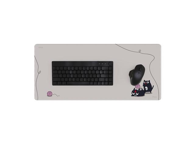 Pixio Mouse Pads - 36 x 16 inch XXL Playful Cats (side) Beige Multifunctional Large Desk Mats for Gaming, Office, Desktop Anti-slip Waterproof...