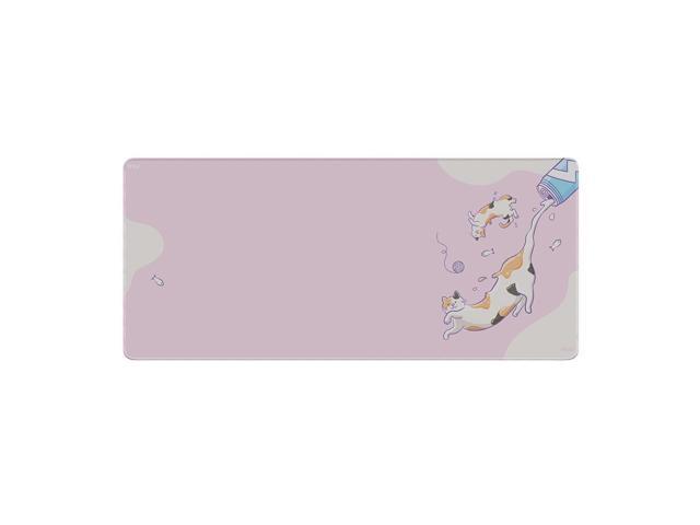 Pixio Mouse Pads - 36 x 16 inch XXL Milky Cats Pink Multifunctional Large Desk Mats for Gaming, Office, Desktop Anti-slip Waterproof Washable...