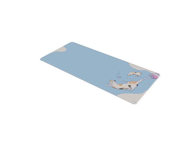 Pixio Mouse Pads - 36 x 16 inch XXL Milky Cats Blue Multifunctional Large Desk Mats for Gaming, Office, Desktop Anti-slip Waterproof Washable...