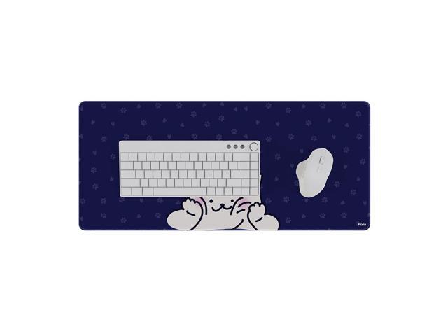 Pixio Mouse Pads - 36 x 16 inch XXL Squishy Cat Blue Multifunctional Large Desk Mats for Gaming, Office, Desktop Anti-slip Waterproof Washable...