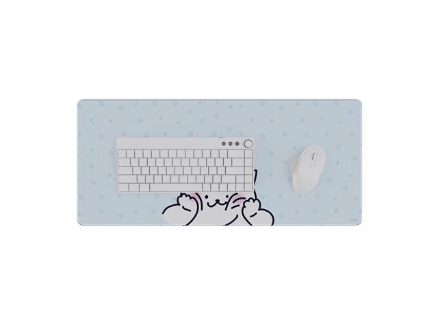Pixio Mouse Pads - 36 x 16 inch XXL Squishy Cat Light Blue Multifunctional Large Desk Mats for Gaming, Office, Desktop Anti-slip Waterproof...