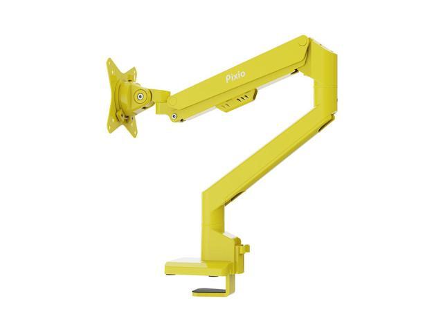 Pixio PS1S Wave Yellow Single Monitor Arm Stand Desk Mount - Fits up to 32 inches Monitors and up to 19.8lbs. VESA Compatibility and Integrated...