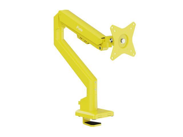 Pixio PS1S Wave Yellow Single Monitor Arm Stand Desk Mount - Fits up to 32 inches Monitors and up to 19.8lbs. VESA Compatibility and Integrated...