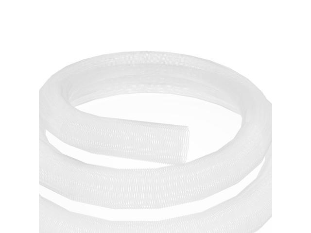 Pixio 10FT Tubing Cable Sleeve White 1/2 inch Flexible Cable Management Sleeve for PC, Gaming, TV & Office, Wire Organizer for Desk Cable Cleanup
