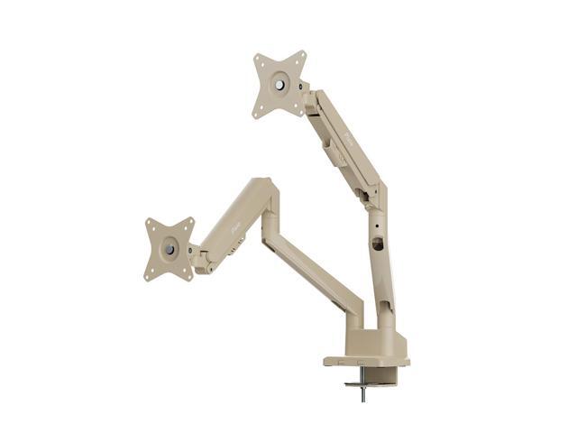 Pixio PS1D Wave Beige Dual Monitor Arm Stand Desk Mount - Fits up to 32 inch Monitors and up to 19.8lbs, VESA Compatibility and Integrated Cable...