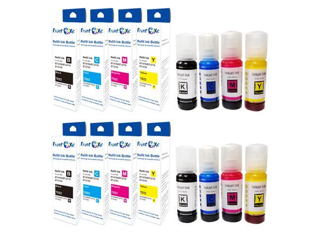 PrintOxe T774 T664 Compatible Refill Set plus Black of 5 Ink Bottles ALL PIGMENT T7741 T6642 T6643 T6644 High Yield for Expression & WorkForce...