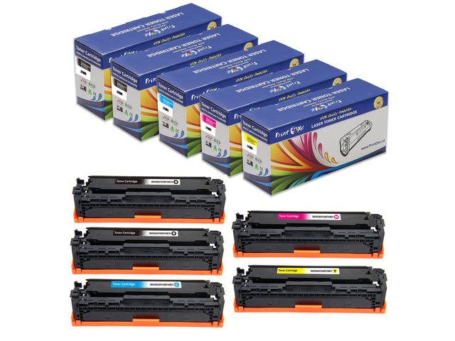 CRG 116 / 128A Compatible Set plus Black of 5 Cartridges for Canon ImageCLASS MF8050Cn MF8080Cw LBP 5050 and HP Color LaserJet CP1525nw CM1415fnw...