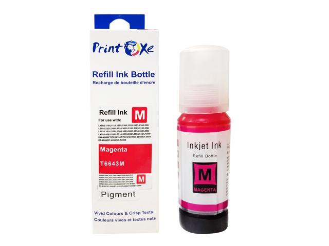 T774 T664 Compatible Refill Set of 4 Pigment Ink Bottles Black T7741 Cyan T6642 MagentaT6643 Yellow T6644 High Yield for Epson EcoTank...