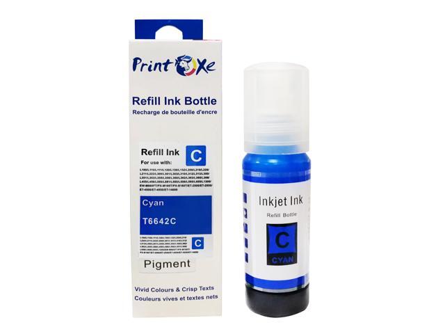 PrintOxe T774 T664 Compatible Refill Set plus Black of 5 Ink Bottles ALL PIGMENT T7741 T6642 T6643 T6644 High Yield for Expression & WorkForce...