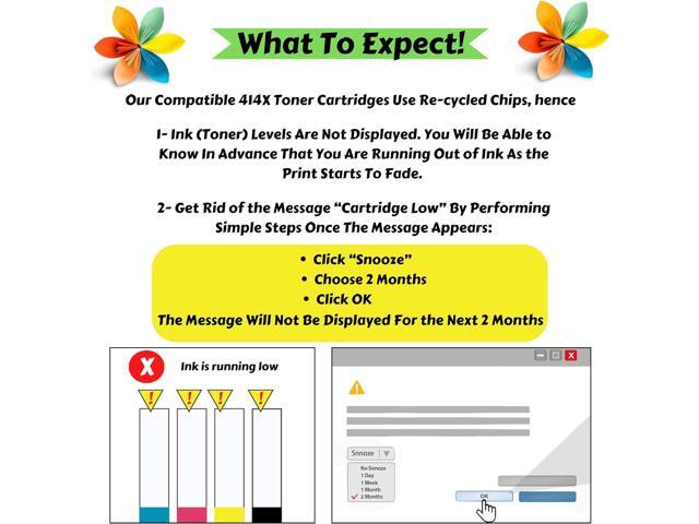 414X {With Chips} Complete Set of 4 Compatible Toner Cartridges ; Black W2020X Cyan W2021X Yellow W2022X Magenta W2023X High Capacity Version...