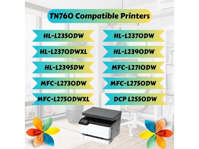 TN760 Compatible 4 High Yield Toner Cartridges TN 760 HL L2350DW L2370DW L2370DWXL L2390DW L2395DW & MFC L2710DW L2730DW L2750DWXL & DCP L2550DW