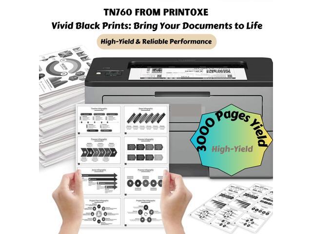 TN760 Compatible 4 High Yield Toner Cartridges TN 760 HL L2350DW L2370DW L2370DWXL L2390DW L2395DW & MFC L2710DW L2730DW L2750DWXL & DCP L2550DW