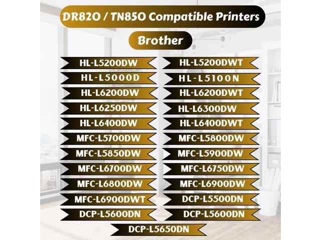 DR820 Drum & 2 TN850 Compatible 2 Toner Cartridges & Drum for Brother L5500DN L5600DN L5650DN L5000D L5100DN L5200DW L5200DWT L6200DW L6200DWT...