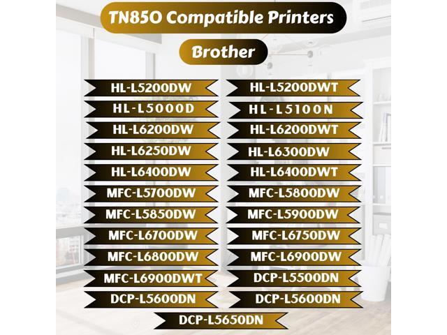 TN850 Compatible 2 Toners TN 850 for Brother DCP L5500DN L5600DN L5650DN & HL L5000D L5100DN L5200DW L5200DWT L6200DW L6200DWT L6250DW L6300DW...