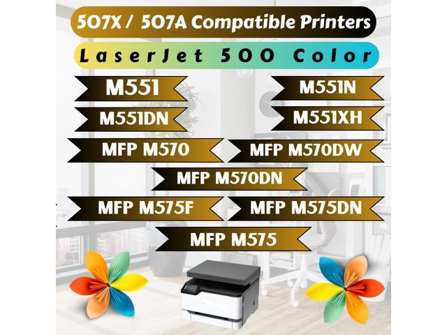507X Compatible Set High Yield of 507A ; CE400X CE401A CE402A CE403A of 4 Toner Cartridges for Laserjet Enterprise 500 Color Printers