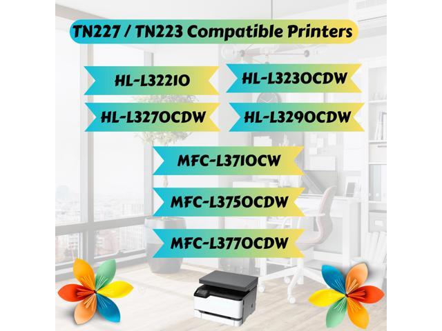 TN227 Brother Compatible 10 Toner Cartridges TN 227 With Chips 2 Sets + 2 Black High Yield TN 223 for HL-L32210 L3230CDW L3270CDW L3290CDW /...