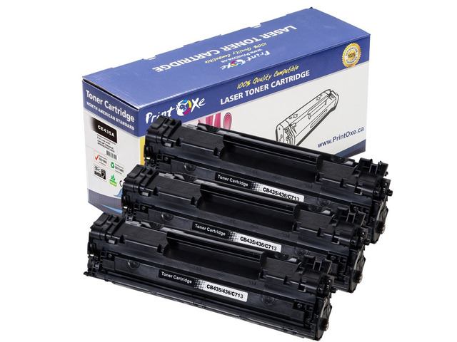 CB435A / CB436A / CE285A Compatible 3 Toner Cartridges 85A & 35A High Yield of 2,000 Pages Per Toner; for Compatible HP & Canon Printers