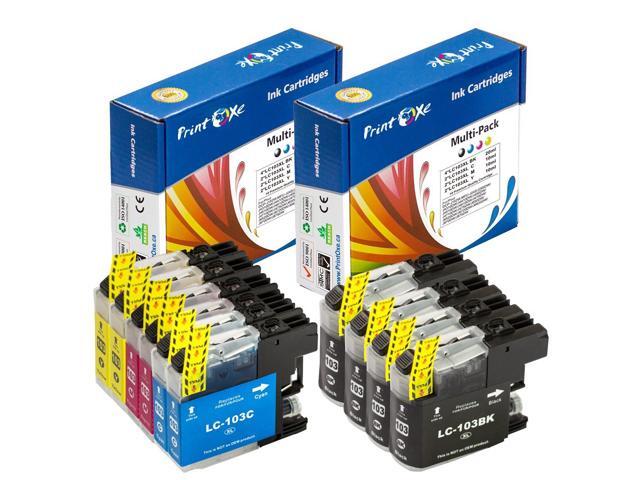 LC 101XL / LC 103XL Compatible 10 Cartridges 101 / 103 XL ; 4 Black, 2 Cyan, 2 Magenta, & 2 Yellow for Brother DCP J152W & MFC J245 J285DW J4310DW...