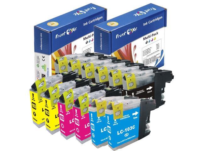 LC 101 / LC 103 Compatible 12 Ink Cartridges; 6 Black, 2 Cyan, 2 Magenta, & 2 Yellow for Brother Compatible Printers:(under description)