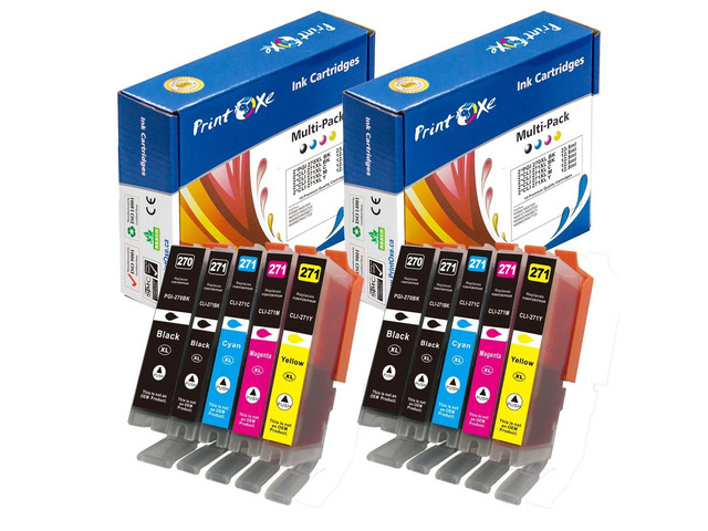 PGI 270XL & CLI 271XL Compatible 2 Sets (Without Grey) of 10 High Yield Ink Cartridges ; 2 Black PGI270XL & 2 Photo Black, 2 Cyan, 2 Magenta & 2...