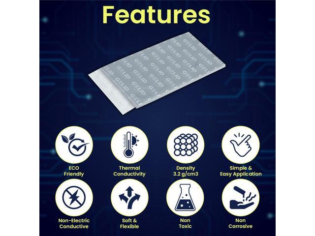 Gelid Solutions GP-Extreme 12W-Thermal Pad 80x40x3.0mm. Excellent Heat Conduction, Ideal Gap Filler. Easy Installation - 1 Pack