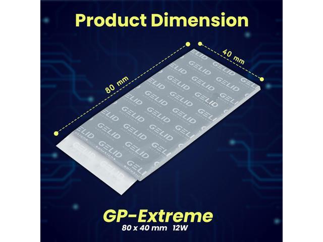 Gelid Solutions GP-Extreme 12W-Thermal Pad 80x40x3.0mm. Excellent Heat Conduction, Ideal Gap Filler. Easy Installation - 1 Pack