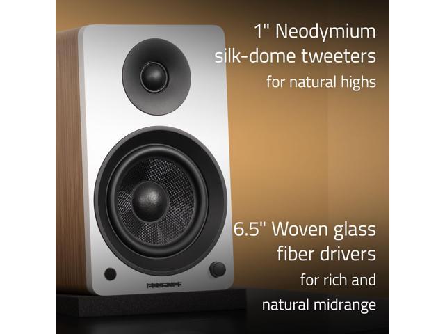 Fluance Ai61 Powered 2-Way 2.0 Stereo Bookshelf Speakers with 6.5 Drivers 120W Amplifier for Turntable TV PC and Bluetooth 5 Wireless Music Streaming - RCA Optical USB & Sub Out (White Walnut) - image 3